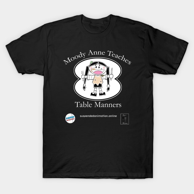 Moody Anne Teaches Table Manners Book Cover T-Shirt by tyrone_22